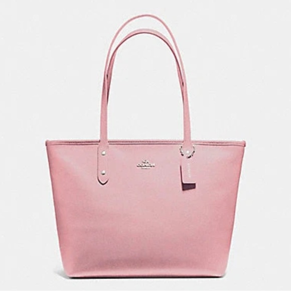 Coach Handbags - Coach Pink Y2K Crossgrain Leather Large City Zip Tote Shoulder Bag